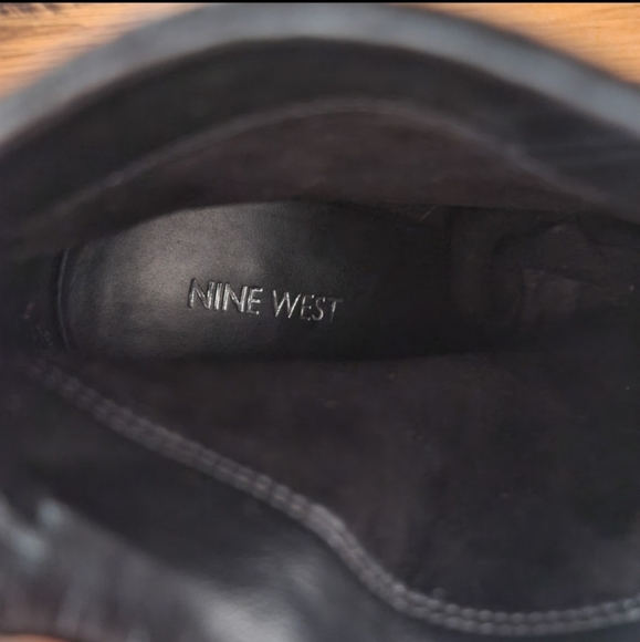 Nine West Black Suede Heeled Booties 10.5 - Picture 5 of 5